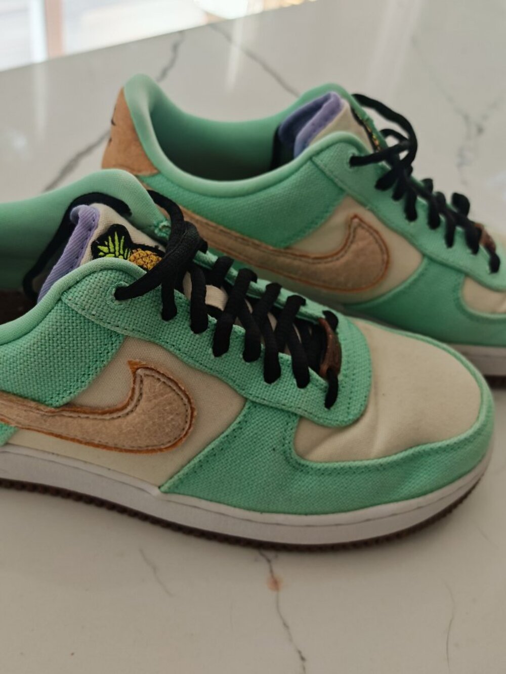 Nike Air Force 1 '07 LX Happy Pineapple Green Glow Coconut Milk Sneakers Women's